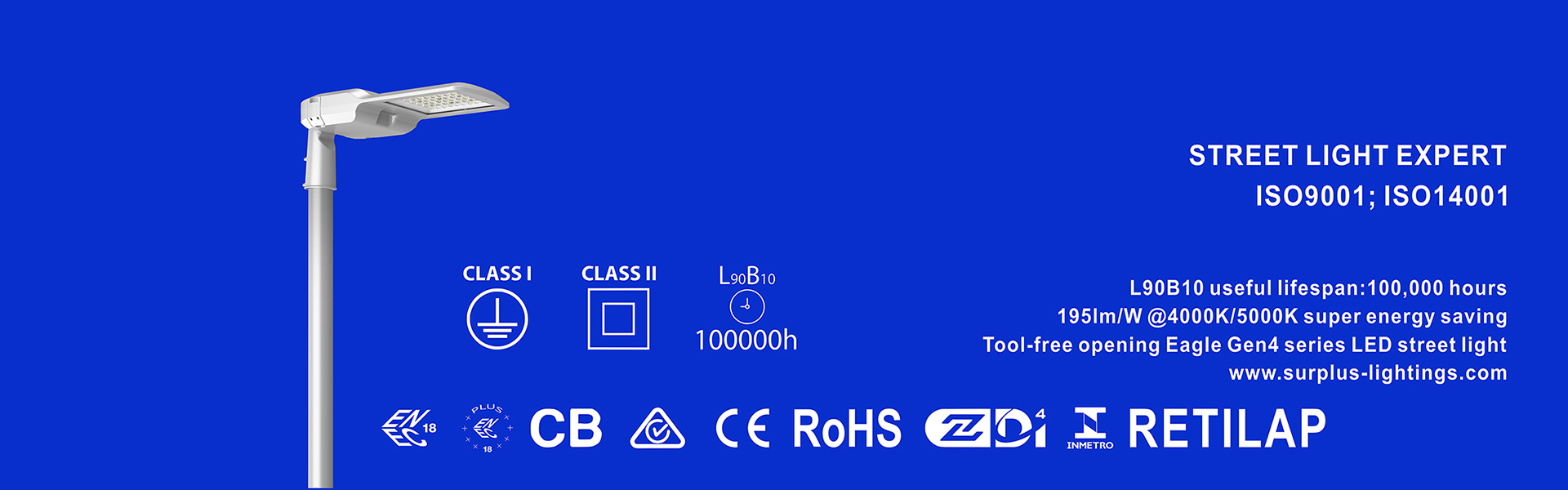 kualitas Lampu Jalan Eagle Gen4 195lm/W ENEC ENEC+ CB SAA Zhaga-D4i Pabrik