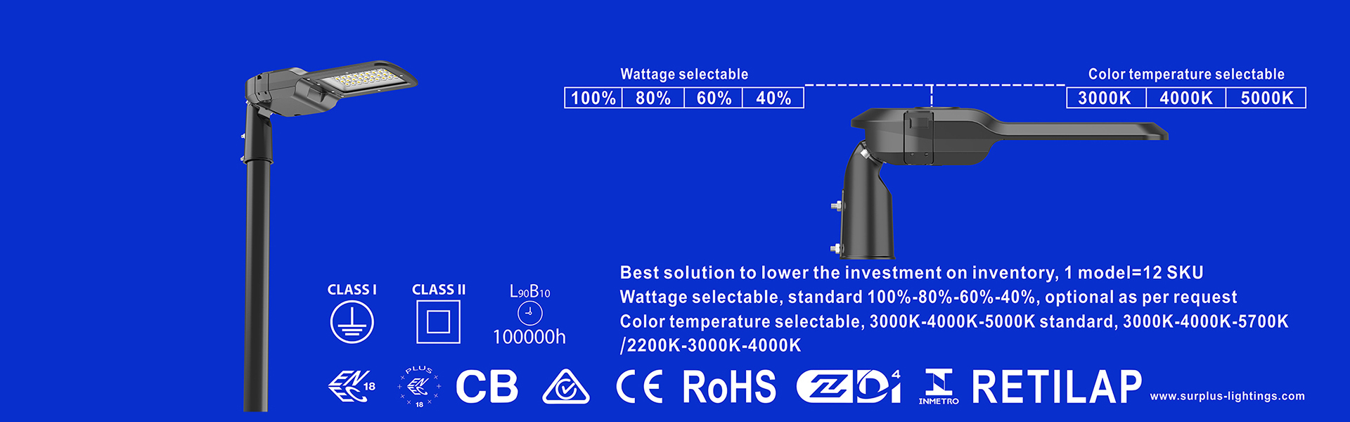 kualitas Lampu Jalan Eagle Gen4 195lm/W ENEC ENEC+ CB SAA Zhaga-D4i Pabrik